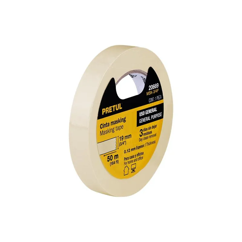 Cintas Masking Tape 18mm x50m Pretul 20669