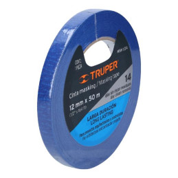 Cintas Masking Tape Azul 1/2" x50m para pintor Truper 12620