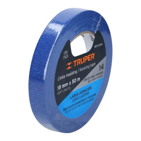 Cintas Masking Tape Azul 3/4" x50m para pintor Truper 12621