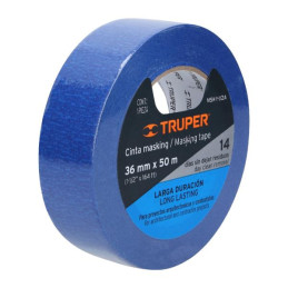 Cintas Masking Tape Azul 1-1/2" x50m para pintor Truper 12623