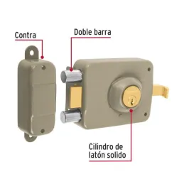 Cerraduras de Sobreponer Izquierda 2Barras Clasica Hermex 43483 Hermex-Cerraduras de Sobreponer Izquierda 2Barras Clasica Hermex