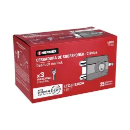Cerraduras de Sobreponer Izquierda 2Barras Clasica Hermex 43483 Hermex-Cerraduras de Sobreponer Izquierda 2Barras Clasica Hermex