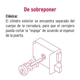 Cerraduras de Sobreponer Derecha Clasica Hermex 43574 Hermex-Cerraduras de Sobreponer Derecha Clasica Hermex 43574 Cilindro de l