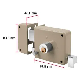 Cerraduras de Sobreponer Izquierda Clasica Hermex 43573 Hermex-Cerraduras de Sobreponer Izquierda Clasica Hermex 43573 Cilindro 