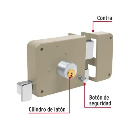 Cerraduras de Sobreponer Derecha Instala-facil Hermex 43576