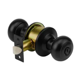 Cerraduras Pomo Oval Negro Baño Hermex 47914 Hermex-Cerraduras Pomo Oval Negro Baño Hermex 47914 Cerrojo con botón de emergencia
