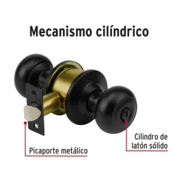 Cerraduras Pomo Oval Negro Baño Hermex 47914 Hermex-Cerraduras Pomo Oval Negro Baño Hermex 47914 Cerrojo con botón de emergencia