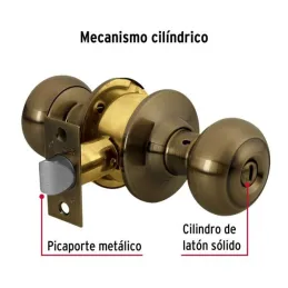 Cerraduras Pomo Oval Laton Antiguo Baño Hermex 43453 Hermex-Cerraduras Pomo Oval Laton Antiguo Baño Hermex 43453 Cerrojo con bot
