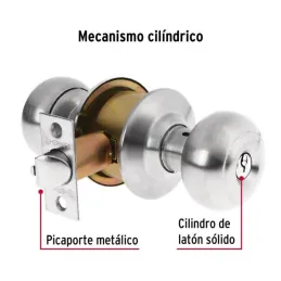 Cerraduras Pomo Oval Cromo Mate Dormitorio Hermex 43452 Hermex-Cerraduras Pomo Oval Cromo Mate Dormitorio Hermex 43452 Cerrojo c