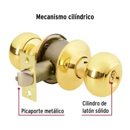 Cerraduras Pomo Oval Dorado brillante Dormitorio Hermex 43458 Hermex-Cerraduras Pomo Oval Dorado brillante Dormitorio Hermex 434