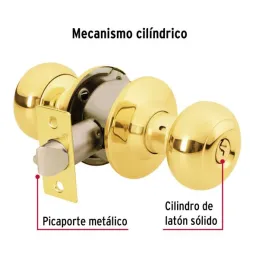 Cerraduras Pomo Oval Dorado brillante Entrada Hermex 43457 Hermex-Cerraduras Pomo Oval Dorado brillante Entrada Hermex 43457 Cer