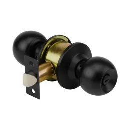 Cerraduras Pomo Negro Baño Hermex 47911 Hermex-Cerraduras Pomo Negro Baño Hermex 47911 Cerrojo con botón de emergencia al exteri