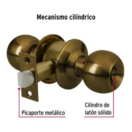 Cerraduras Pomo Laton Antiguo Baño Hermex 43468 Hermex-Cerraduras Pomo Laton Antiguo Baño Hermex 43468 Cerrojo con botón de emer