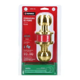 Cerraduras Pomo Dorado brillante Baño Hermex 43471 Hermex-Cerraduras Pomo Dorado brillante Baño Hermex 43471 Cerrojo con botón d