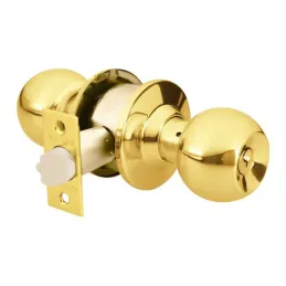 Cerraduras Pomo Dorado brillante Entrada Hermex 43472 Hermex-Cerraduras Pomo Dorado brillante Entrada Hermex 43472 Cerrojo con l