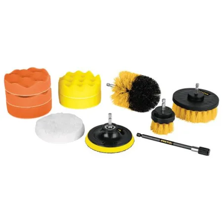  Juego 11 accesorios de limpieza y pulido para taladro Pretul 27190 44.915254 Juego 11 accesorios de limpieza y pulido para tala