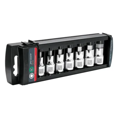  Juego de Dados cuadro 7Piezas Punta hexagonal Pulgadas STD Truper 102239 61.016949 Juego de Dados 7Piezas Punta hexagonal Pulga