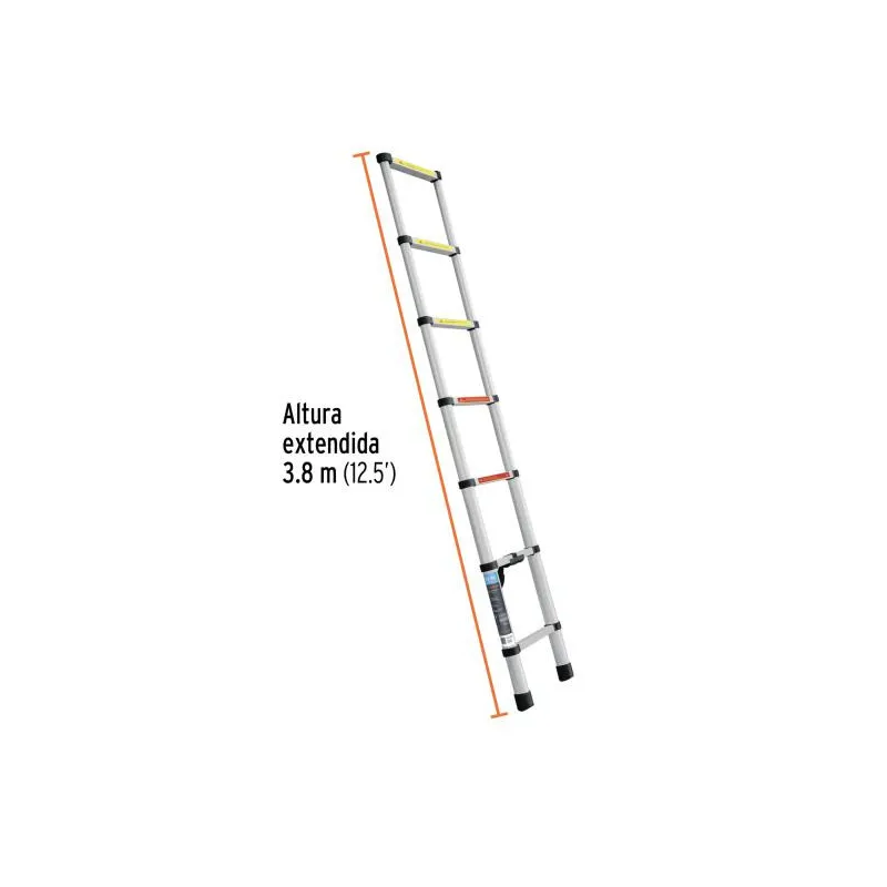 Escaleras Telescopica 13 peldaños T2 102kg Plegable Aluminio Truper 101904