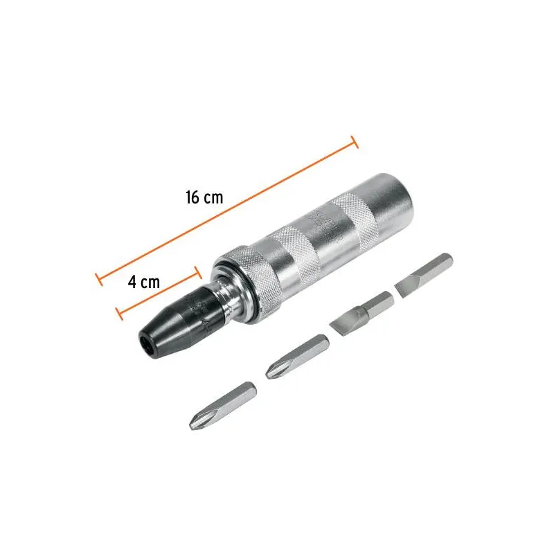 Desarmadores de impacto 4 puntas AceroS2 Adaptador 3/8" Expert Truper 101176