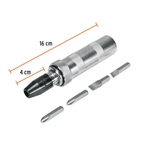 Desarmadores de impacto 4 puntas AceroS2 Adaptador 3/8" Expert Truper 101176