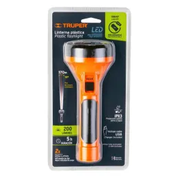 Linternas LED 200lm recargable AltaLuminosidad 170m Truper 19847 Truper-Linternas LED 200lm recargable AltaLuminosidad 170m Trup