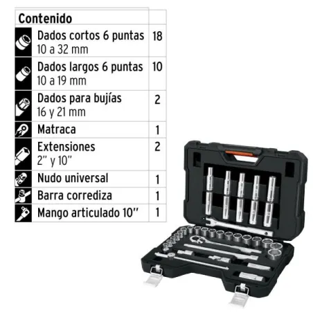 Juegos de Herramientas 36 Piezas MM E1/2 EP Truper 102249