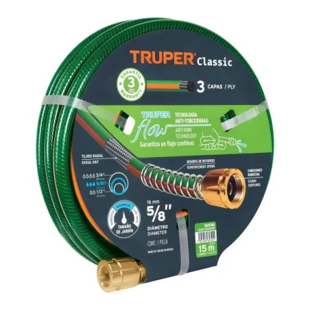  Mangueras 5/8" x15m 3capas Reforzada ConexionesMetalicas Truper 16036 44.915254 Mangueras 5/8" x15m 3capas Reforzada Conexiones