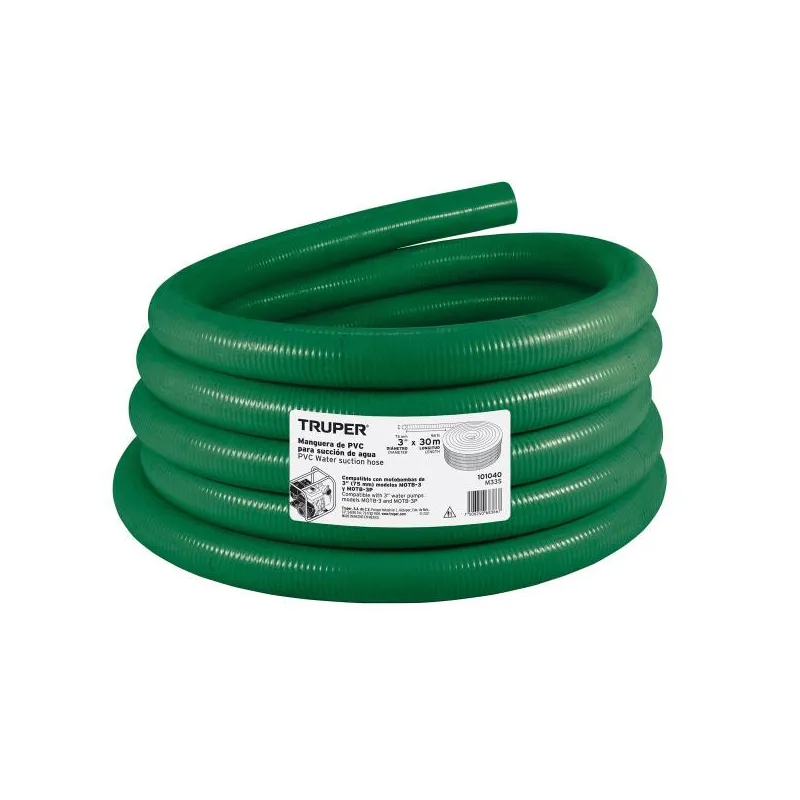 Rollos Mangueras Rigida 3" x30m succion para motobomba Truper 101040