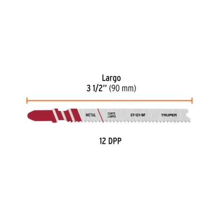  Seguetas T 21DPP x90mm BIM Cortes Metal 5Piezas Caladoras Truper 103047 7.627119 Seguetas T 21DPP x90mm BIM Cortes Metal 5Pieza