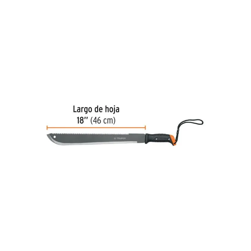 Machetes 18" UsoLigero Doble Filo ConfortGrip, Sierra y Machete Truper 15893