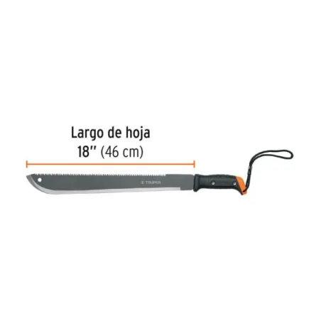 Machetes 18" UsoLigero Doble Filo ConfortGrip, Sierra y Machete Truper 15893