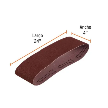 Lijas de Banda G80 4x24" x5u OAluminio Truper 15898 Truper-Lijas de Banda G80 4x24" x5u OAluminio Truper 15898 Fabricado en óxid