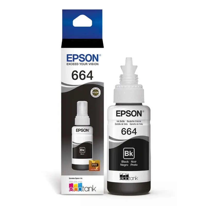 Botella de tinta Epson 664 T664120 Negro 70ml