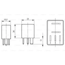 Relay Mini 12v 30A 5P NAbierto Bosch 0332201107 Bosch-Relay Mini 12v 30A 5P NAbierto Bosch 0332011007 -B1.0.332.201.107- 5