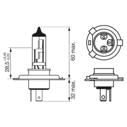 Lamparas Luz Delantera H4 12v 60/55W P43T Fusion Bright Bosch 1987302141 Bosch-Lamparas Luz Delantera H4 12v 60/55W P43T Fusion 