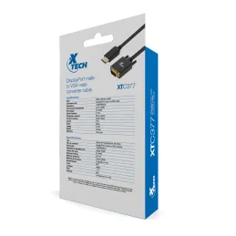 Adaptador con conector DisplayPort macho a VGA macho Xtech XTC-377 Xtech-Adaptador con conector DisplayPort macho a VGA macho Xt